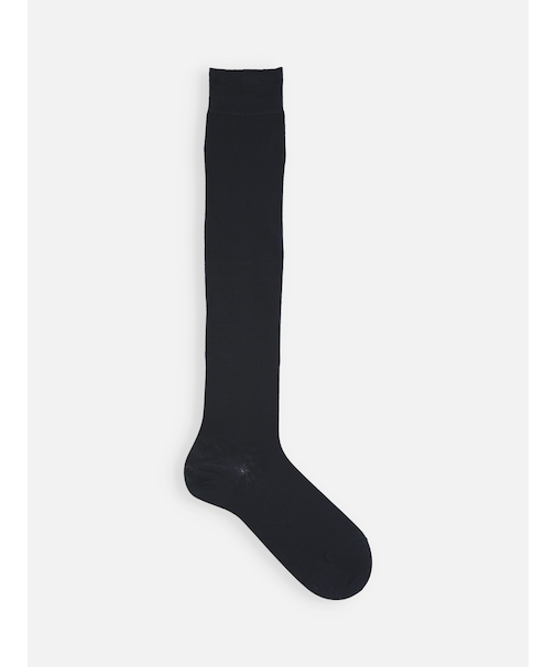 【レングスフリー】綿薄手無地ニーハイソックス