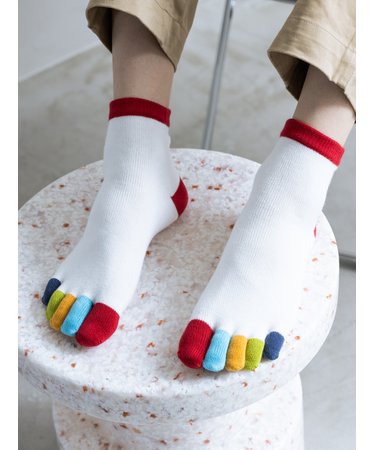 【Tabio MEN】定番/レインボー五本指ソックス