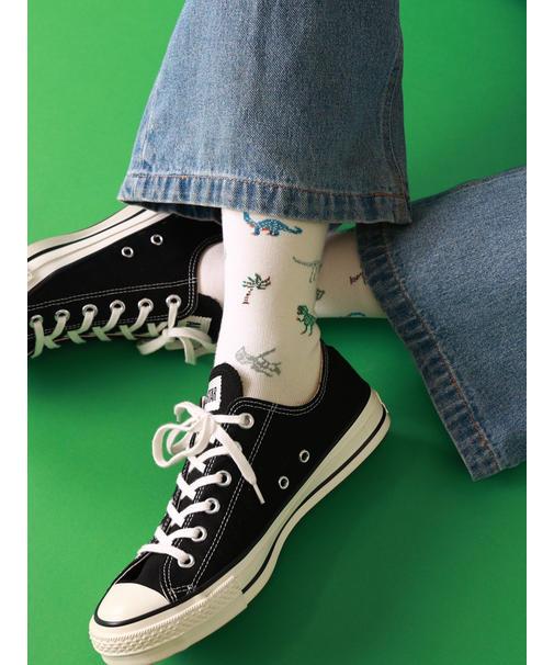 【Tabio MEN】 恐竜柄レギュラーソックス