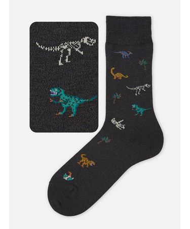 【Tabio MEN】 恐竜柄レギュラーソックス