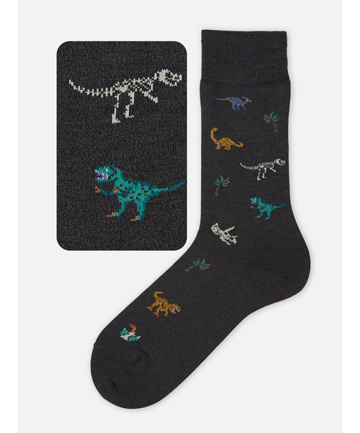 【Tabio MEN】 恐竜柄レギュラーソックス