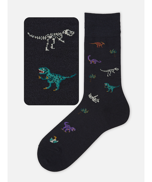 【Tabio MEN】 恐竜柄レギュラーソックス