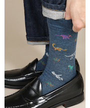 【Tabio MEN】 恐竜柄レギュラーソックス