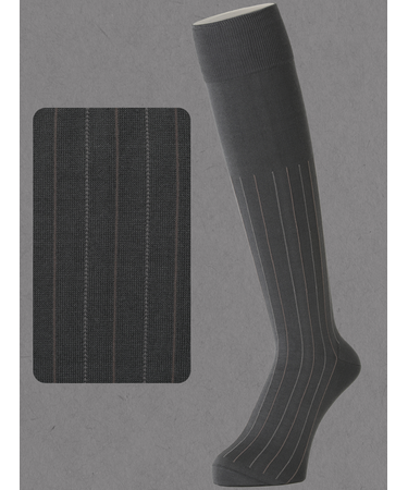 【Tabio MEN】連続シルケットストライプハイソックス(23.0～25.0cm)