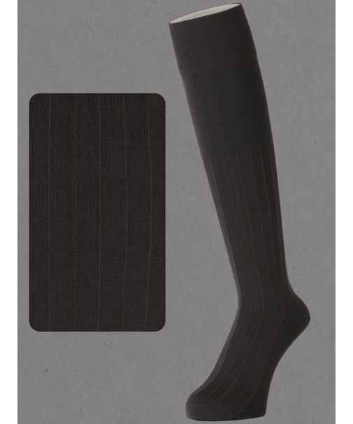 【Tabio MEN】連続シルケットストライプハイソックス(23.0～25.0cm)