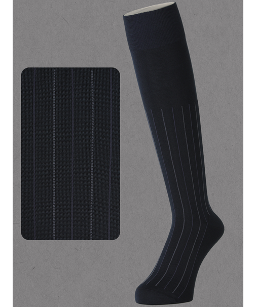 【Tabio MEN】連続シルケットストライプハイソックス(23.0～25.0cm)