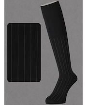 【Tabio MEN】連続シルケットストライプハイソックス(27.0～29.0cm)