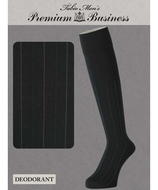 【Tabio MEN】連続シルケットストライプハイソックス(27.0～29.0cm)