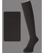 【Tabio MEN】連続シルケットストライプハイソックス(27.0～29.0cm)
