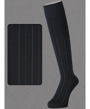 【Tabio MEN】連続シルケットストライプハイソックス(27.0～29.0cm)
