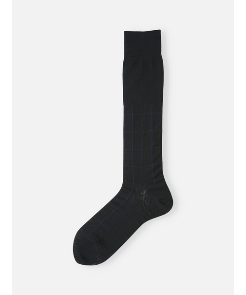 【Tabio MEN】連続シルケットチェックロングホーズ Mサイズ