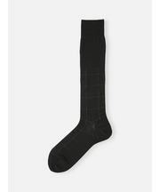 【Tabio MEN】連続シルケットチェックロングホーズ(27.0～29.0cm)