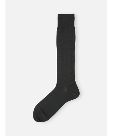 【Tabio MEN】連続シルケットチェックロングホーズ(27.0～29.0cm)