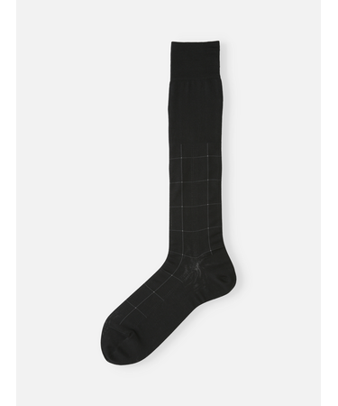 【Tabio MEN】連続シルケットチェックロングホーズ(23.0～25.0cm)