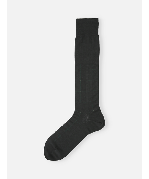 【Tabio MEN】連続シルケットチェックロングホーズ(23.0～25.0cm)