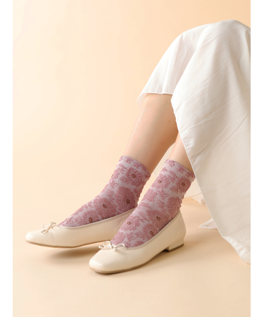 お花フロートショートソックス