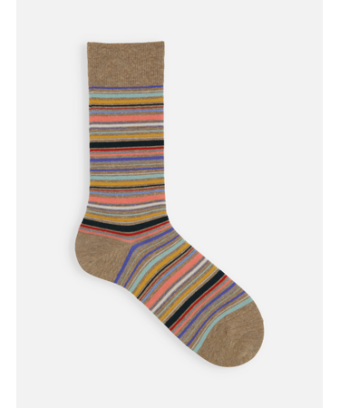 【Tabio MEN】カラフルマルチボーダーソックス