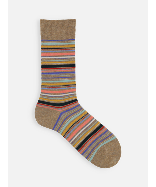 【Tabio MEN】カラフルマルチボーダーソックス