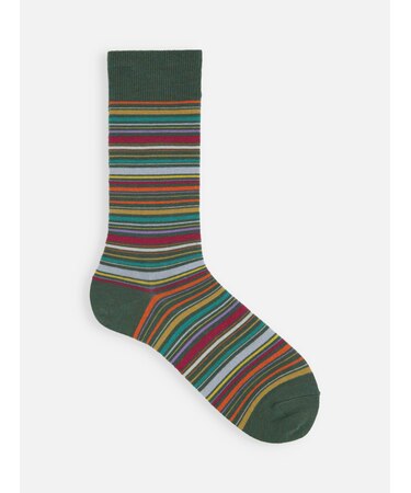 【Tabio MEN】カラフルマルチボーダーソックス
