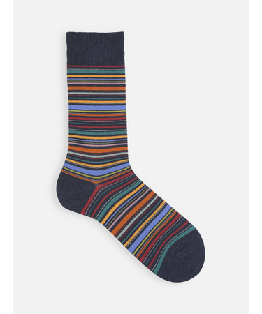 【Tabio MEN】カラフルマルチボーダーソックス