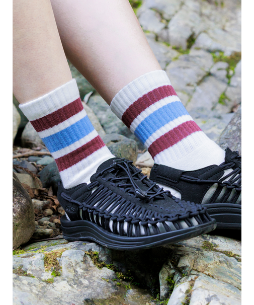 【Tabio MEN】アメリブクッションパイルラインクルー丈ソックス