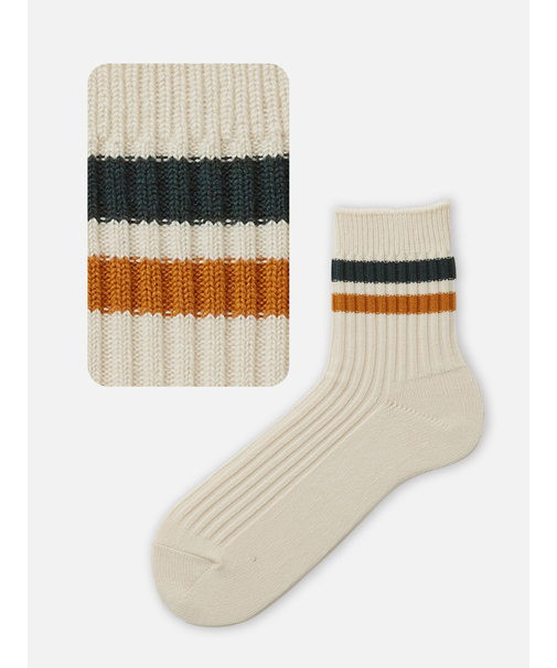 【Tabio MEN】綿混2本ラインショートソックス(27.0～29.0cm)
