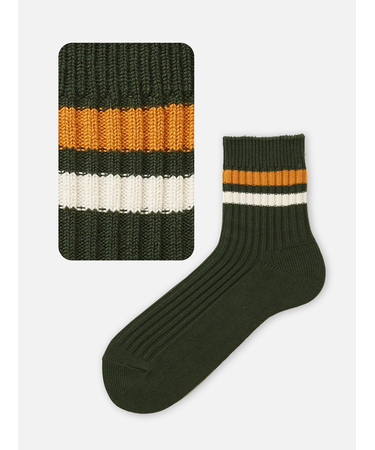 【Tabio MEN】綿混2本ラインショートソックス(27.0～29.0cm)