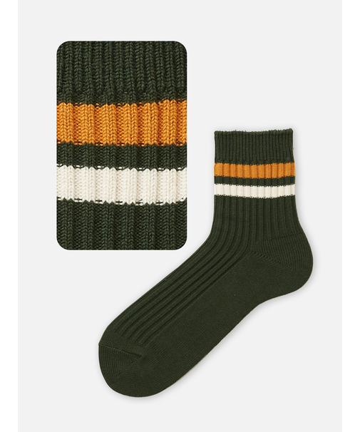 【Tabio MEN】綿混2本ラインショートソックス(27.0～29.0cm)