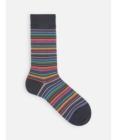 【Tabio MEN】カラフルマルチボーダーソックス(27.0～29.0cm)