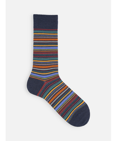 【Tabio MEN】カラフルマルチボーダーソックス(27.0～29.0cm)