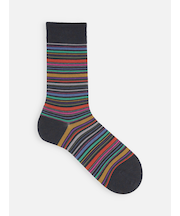 【Tabio MEN】カラフルマルチボーダーソックス(23.0～25.0cm)