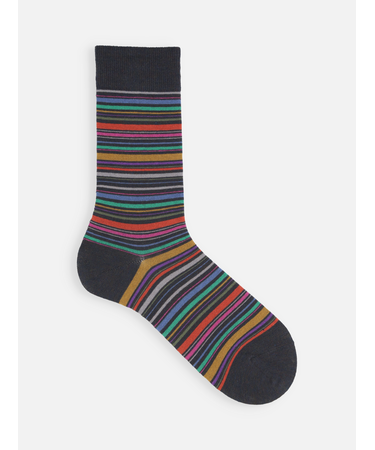 【Tabio MEN】カラフルマルチボーダーソックス(23.0～25.0cm)