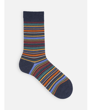 【Tabio MEN】カラフルマルチボーダーソックス(23.0～25.0cm)