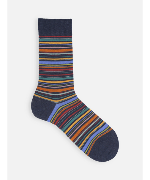 【Tabio MEN】カラフルマルチボーダーソックス(23.0～25.0cm)