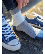 メンズ 綿リブカラーパネルショートソックス(27.0～29.0cm)