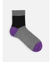 メンズ 綿リブカラーパネルショートソックス(27.0～29.0cm)