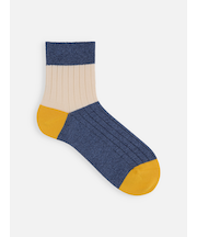 メンズ 綿リブカラーパネルショートソックス(27.0~29.0cm)