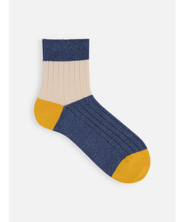 メンズ 綿リブカラーパネルショートソックス(27.0～29.0cm)