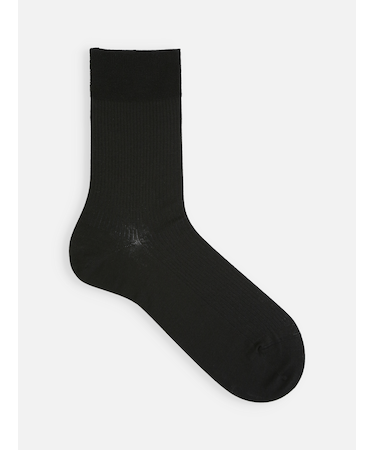 【Tabio MEN】綿履き口ゆったり3×1リブショートソックス(27.0～29.0cm)