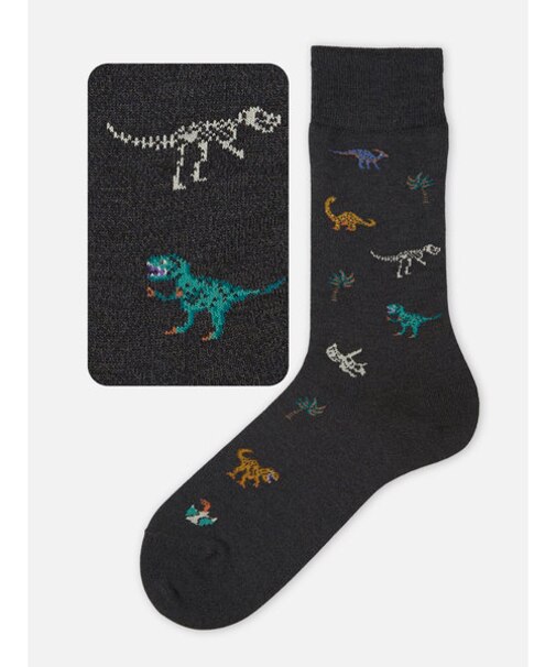 【Tabio MEN】恐竜柄レギュラーソックス(27.0～29.0cm)