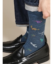 【Tabio MEN】恐竜柄レギュラーソックス(27.0~29.0cm)