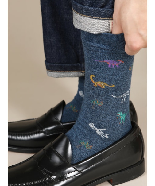 【Tabio MEN】恐竜柄レギュラーソックス(27.0～29.0cm)