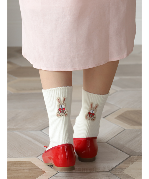 ワッペン風刺繍ソックス