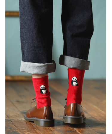 ワッペン風刺繍ソックス