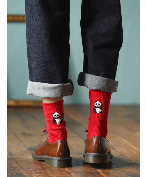 ワッペン風刺繍ソックス