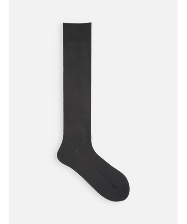 最高級スビンゴールド3×1リブハイソックス