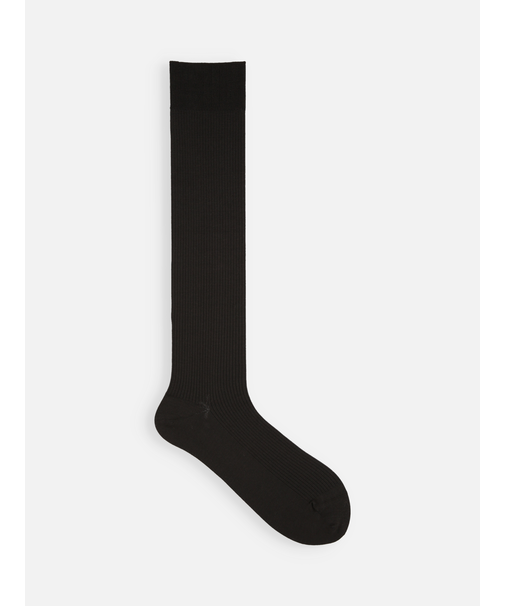 最高級スビンゴールド3×1リブハイソックス