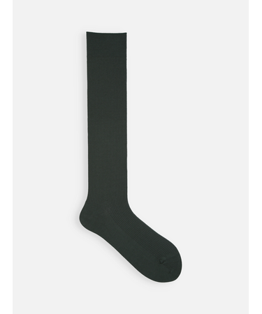 最高級スビンゴールド3×1リブハイソックス