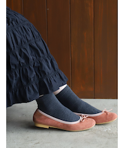 毛混無地ベタショートソックス