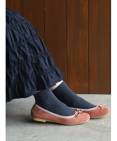 毛混無地ベタショートソックス